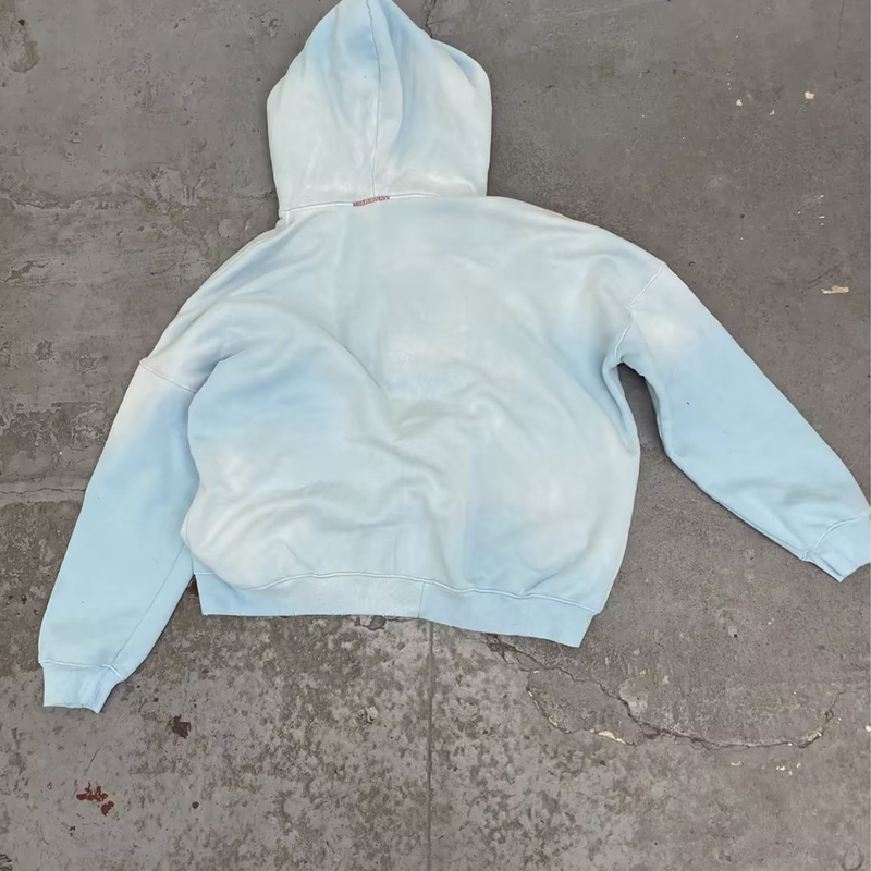 トップス Slacker Acid Wash Zip Hoodie Blue Acid Wash Zip Hoodie Blue – Slacker