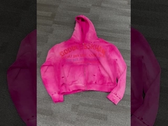 Distressed acid wash sun faded hoodie