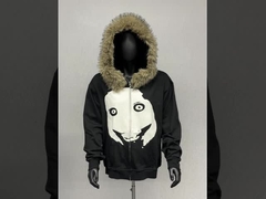 custom zip up fur hoodid