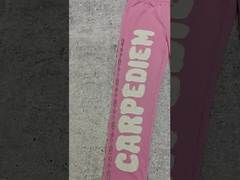 Custom Logo Applique Embroidery Patch Distressed Jogger Sweatpants Baggy Wide Leg Track Pants Men