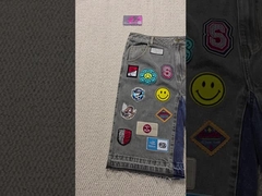 Custom Embroidery Patches Logo Baggy Jorts Streetwear High Quality Raw Hem Vintage Denim Jean Shorts