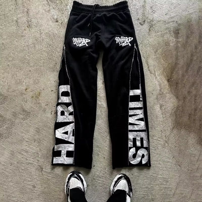 Buy Zip Up Side Cotton French Terry Mens Sweatpants with Elastic Waist and Zipper Closure online manufacture