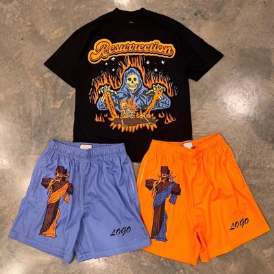 Buy Customized Labels Men's 2 Piece Mesh Shorts Custom Shirt and Shorts Set in 100% Cotton online manufacture