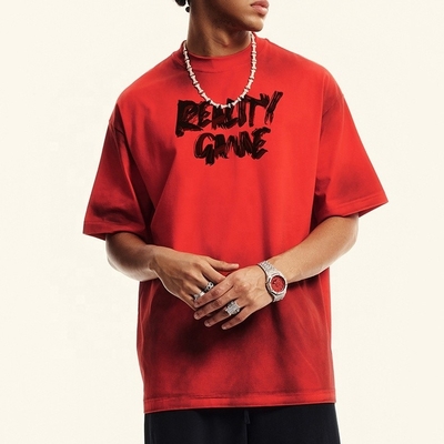 Buy Washed Grey Oversized T Shirt Summer Sorona Fabric Quick Dry Cool Streetwear Heavyweight online manufacture