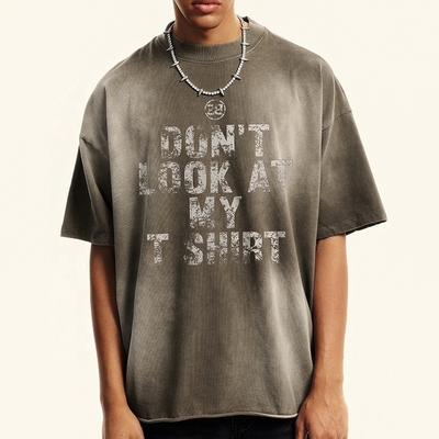Buy 320Gsm Acid Wash Oversized T Shirt Tee Cotton Heavyweight T Shirt Vintage Sun Faded Streetwear online manufacture