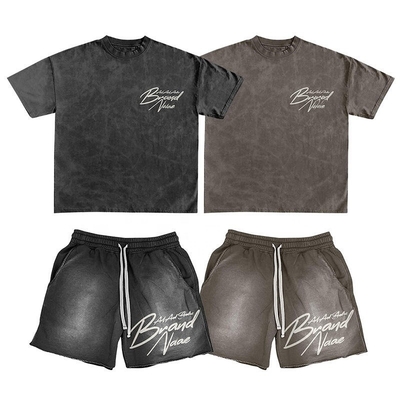 Buy Customized Labels Anti-Static Summer 2 Piece Graphic T-shirts and Shorts Set for Men online manufacture