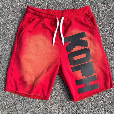 Buy Drawstring Closure Customized Cotton French Terry Sun Faded High Waist Shorts for Men online manufacture