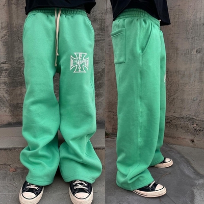 Buy Street Style Custom Logo Acid Wash Sweatpants with Wide Straight Leg online manufacture