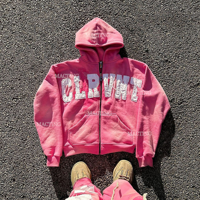 Buy Custom Logo Streetwear Oversized 500gsm Acid Washed Hoodie with Chenille Embroidery online manufacture