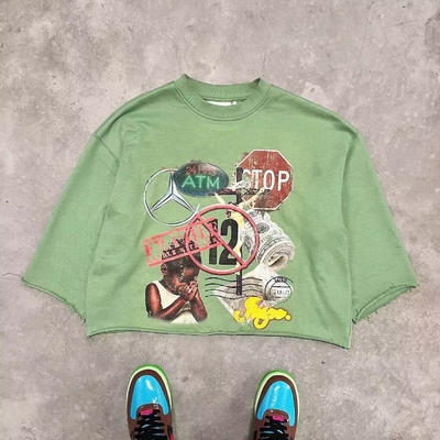 Buy Printed Cropped Mens T Shirt Colorful 100% Cotton Heavyweight Printed Graphic 3/4 Sleeve online manufacture