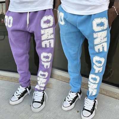 Buy Vintage Washed 100% Cotton Unisex Joggers Pants for Custom Embroidery Puff Print Logo online manufacture