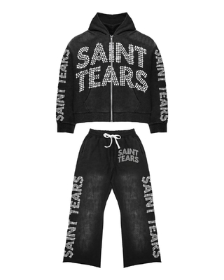 Buy Customized Labels Unisex Men's Hoodies Set for Adults Training in Acid Washed 2 Piece online manufacture
