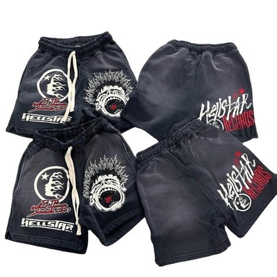 Buy Vintage Washed Cotton Men's Sun Fade Shorts with Drawstring Closure and Custom Print online manufacture