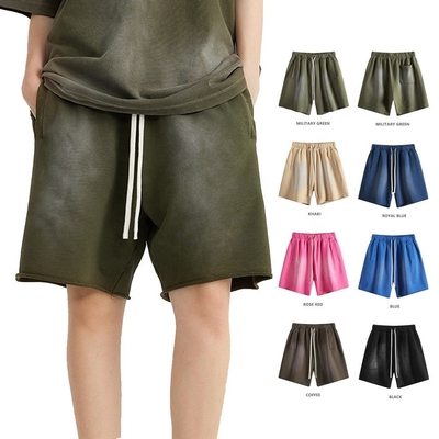 Buy 2024 Summer Men's Vintage Cut French Terry 440G Heavyweight Cotton Sun Faded Short Pants online manufacture
