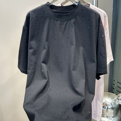 Buy Label Heavyweight Rhinestone T Shirt Custom For Streetwear Over Size Vintage Look online manufacture