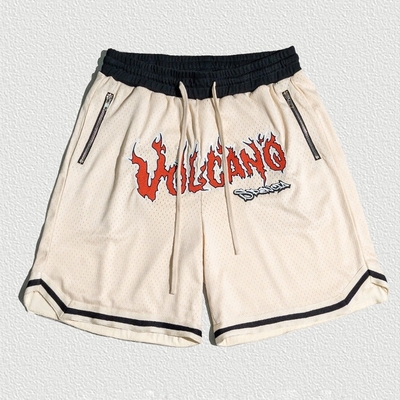 Buy Vintage Embroidery Polyester Gym Basketball Breathable Mesh Shorts With Drawstring online manufacture