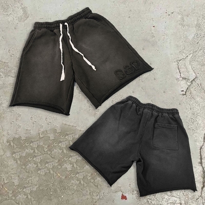 Buy Distressed Embroidery Patch Acid Wash Vintage Cotton Jogger Sweat Shorts in Men's Size online manufacture