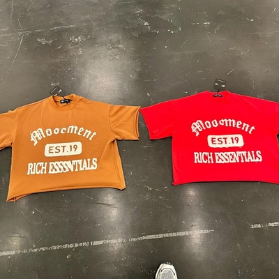 Buy 100% Cotton Cropped Oversized T Shirt Mens Distressed Crop Tee Applique Embroidery Patchwork online manufacture