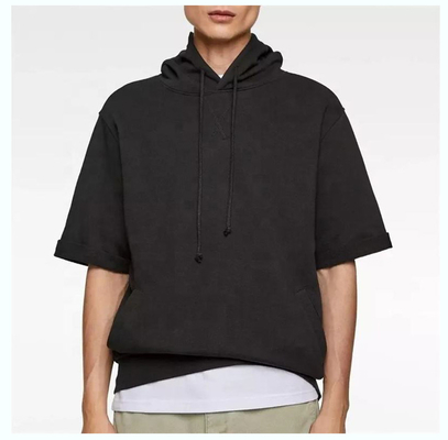 Buy Cotton French Terry Men'S Oversized T Shirt Blanks Drop Shoulder Hoodie In Colorful Fabric online manufacture