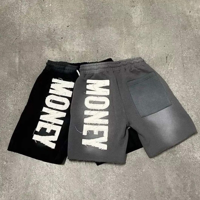 Buy Vintage Distressed Acid Wash Shorts 100% Cotton Raw Edge Drawstring Closure Streetwear online manufacture