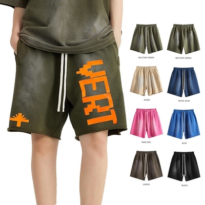 Buy Jean Acid Wash Shorts Mens Womens Summer 440G Heavy Weight Gradient Monkey Wash Half Shorts online manufacture