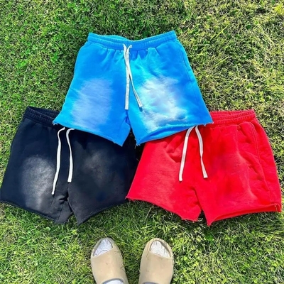 Buy Length Shorts Heavyweight French Terry Custom Black Plus Size Sun Faded Sweat Shorts online manufacture