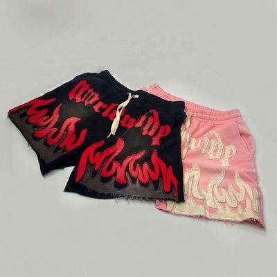 Buy Custom Sun Faded Cotton French Terry Applique Embroidery Acid Wash Men's Sweat Shorts online manufacture