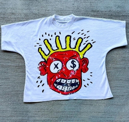 Buy Custom Oversized Distressed T-Shirt with Saw Raw Hem and 100% Cotton Fabric online manufacture