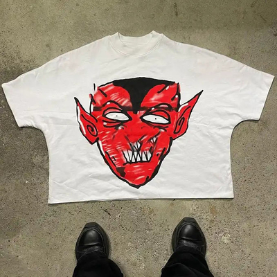 Buy Short Sleeve Customized Heavyweight Screen Printing Cotton Men's Tee for Streetwear online manufacture
