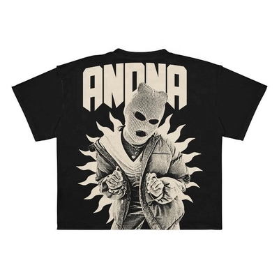 Buy Washed Black T-Shirts Custom 250Gsm Cotton Heavy Weight Oversized Acid Washed Graphic Tees online manufacture