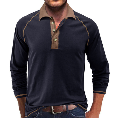 Buy 100% Cotton Long Sleeve Polo T Shirts MACTING Custom Logo Embroidered Casual Golf Jersey online manufacture