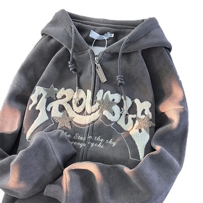 Buy Unisex Hoodie with Streetwear Embroidery and Chenille Letters in S-6XL or Custom Size online manufacture