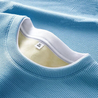 Buy Collar O-Neck Custom Men's Fleece Thick Warm T-Shirt with Soft Cotton and Slim Fit online manufacture