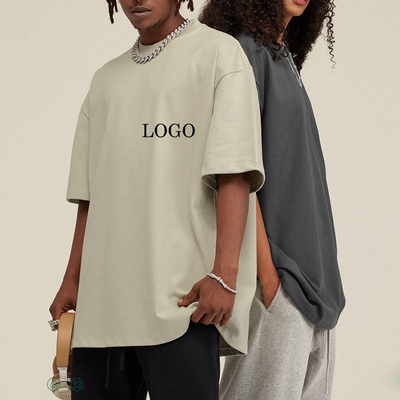 Buy Custom Logo Design Washed T Shirts for Men Oversized Drop Shoulder Tee in 100% Cotton online manufacture