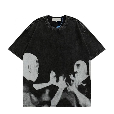 Buy 200gsm 300gsm 400gsm Men's Digital Print Vintage Acid Washed T-shirt Custom Logo Design online manufacture