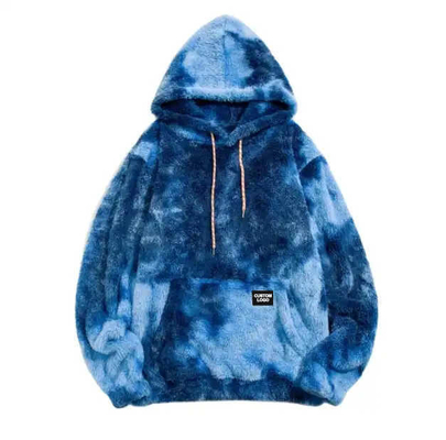 Buy Knitted Weaving Method Tye-Dye Hoodies For Men With Faux Fur   Fashion online manufacture