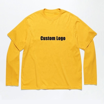 Buy Graphic Printing Acid Stone Wash Vintage Double Layer Long Sleeve T Shirt for Men online manufacture