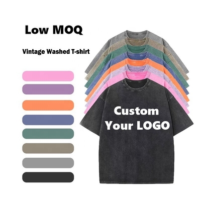 Buy Solid or Custom Pattern Type Men's T-shirts Acid Wash Vintage Support Customized Logo online manufacture