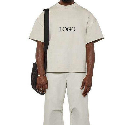 Buy Hip Hop Style 300gsm 100% Cotton Men's Custom Drop Shoulder Oversized Cropped Boxy T-Shirt online manufacture