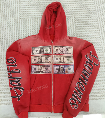 Buy Vintage Acid Wash Distressed Hoodie for Autumn Streetwear in 500 Gsm French Terry online manufacture