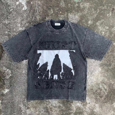 Buy Men's Distressed Patch Embroidery T Shirts With Custom Printing And Knitted Weaving Method online manufacture