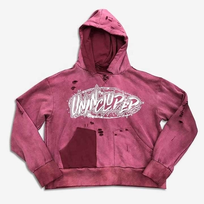 Buy Vintage Sun Faded Distressed Ripped Pullover Hoodie for Men and Women in Unisex Style online manufacture