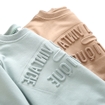 Buy Custom Winter Cotton 500 gsm Heavyweight Embossed LOGO Sweatshirt Hoodies online manufacture