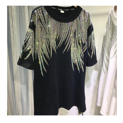 Buy Personalised Rhinestone T Shirts Women'S Graphic 300gsm Cotton Short Sleeves online manufacture