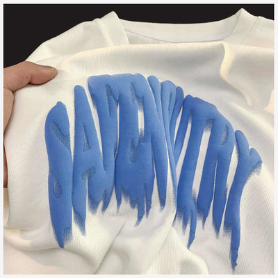 Buy Custom Logo 3D Foam Puff Print Graphic T Shirt in Supima Cotton for Men's Streetwear online manufacture