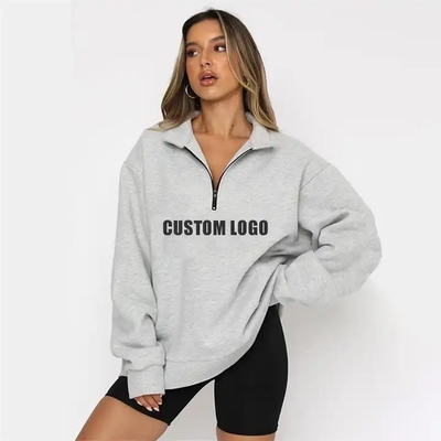 Buy Winter Season Women'S Long Sleeve Zip Up Hoodies Women Half Zip Up Printed Design online manufacture