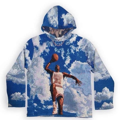 Buy Anti-Shrink Heavyweight French Terry Oversized Printed Mens Woven Anime Tapestry Hoodie online manufacture