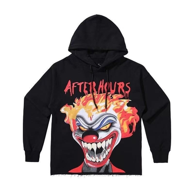 Buy Black Graphic Hoodies Men Women Print French Terry Cotton Heavyweight Cropped Hoodies online manufacture