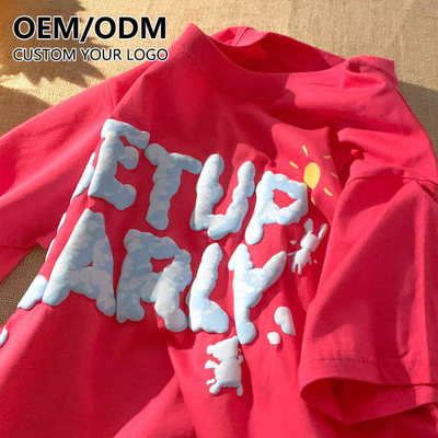 Buy Heavy Cotton Plain Graphic Oversized Foam Screen Printing Men's T-Shirts with Custom Logo online manufacture