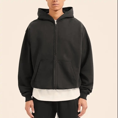 Buy Men's Anti-pilling French Terry Cotton Streetwear Hoodies with Custom Double Zippers online manufacture
